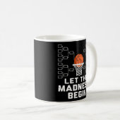 Laat de waanzin beginnen - basketbalbeugel koffiemok (Voorkant rechts)
