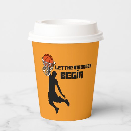 Laat de waanzin beginnen March Madness Party Papieren Bekers (Achterkant)