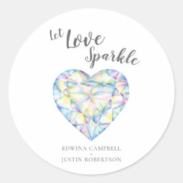 Laat de waterverf van de  van de vonkdiamanten hou ronde sticker