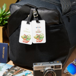 Laat de wereld je gebrul horen! Mooie waterverf Di Bagagelabel