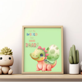 Laat de wereld je gebrul horen! Mooie waterverf Di Poster