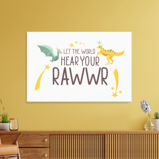 Laat de wereld je rug horen canvas afdruk (Insitu (Woonkamer))