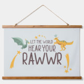 Laat de wereld je rug horen hangend wandkleed (Voorkant)