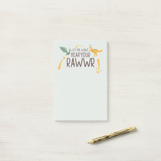 Laat de wereld je rug horen post-it® notes (Op bureau)