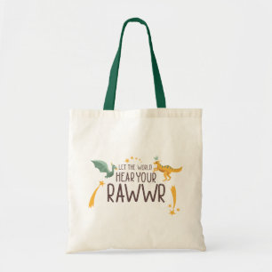 Laat de wereld je rug horen tote bag