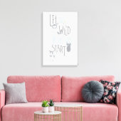 Laat de wilde braspartij beginnen - Blauw Canvas Afdruk (Insitu (Woonkamer))