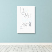 Laat de wilde braspartij beginnen - Blauw Canvas Afdruk (Insitu (Houten vloer))