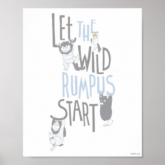 Laat de Wilde Rumpus beginnen - Blauw Poster (Voorkant)