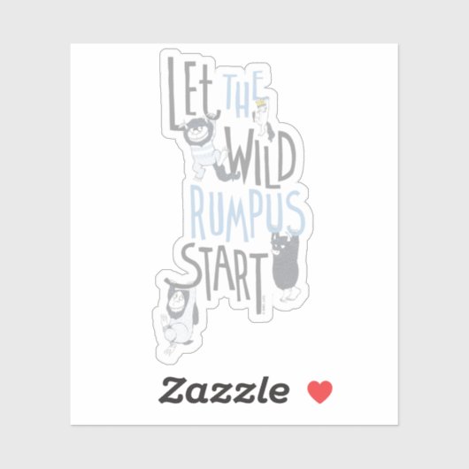 Laat de Wilde Rumpus beginnen - Blauw Sticker (Vel)