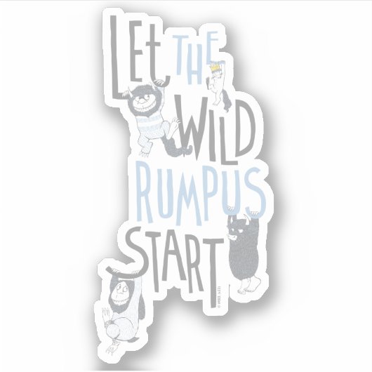 Laat de Wilde Rumpus beginnen - Blauw Sticker (Voorkant)