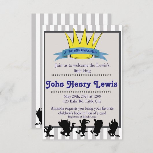 Laat de Wilde Rumpus Beginnen Kaart (Voorkant / Achterkant)