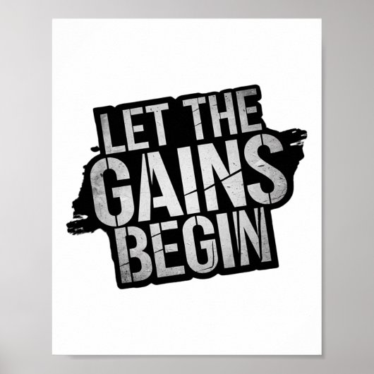Laat De Winsten Beginnen Gym Krachttraining Fitnes Poster (Voorkant)