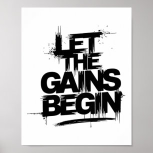 Laat De Winsten Beginnen Gym Krachttraining Fitnes Poster