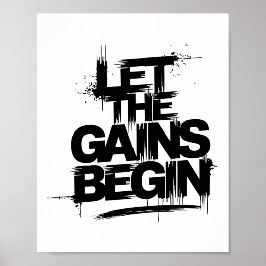 Laat De Winsten Beginnen Gym Krachttraining Fitnes Poster (Voorkant)