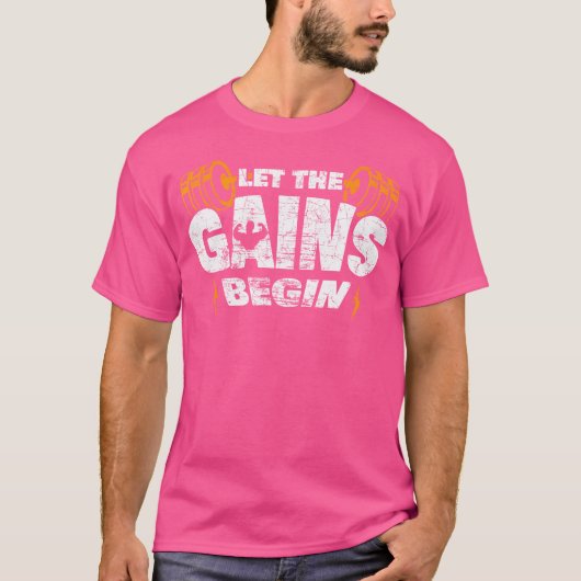 Laat De Winsten Beginnen Spier Work-Out Gewichthef T-shirt (Voorkant)