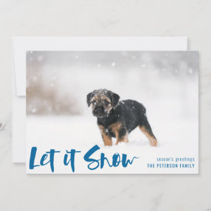 Laat de winter winter door het licht blauw feestdagenkaart