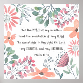 Laat de woorden van mijn mond - Ps 19:14 Poster