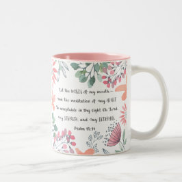 Laat de woorden van mijn mond - Ps 19:14 Tweekleurige Koffiemok
