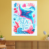 Laat de zee je vrij canvas afdruk (Insitu (Woonkamer))