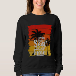 Laat De Zee Je Vrij Laten | Vintage Retro Zonsonde Trui