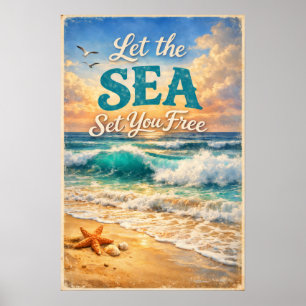 Laat de zee je vrij – Ontspannende oceaan golven Poster
