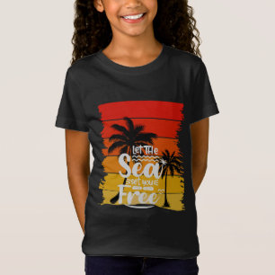 Laat De Zee Je Vrijmaken Vintage Retro Zonsonder T-shirt
