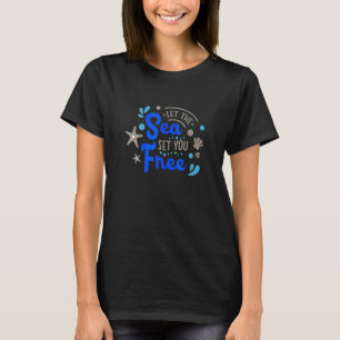 Laat De Zee Jou Vrij Captain Skipper Zeilen Z T-shirt
