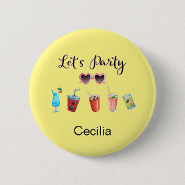 Laat de Zomer van de Partij met Naam Personalisere Ronde Button 5,7 Cm