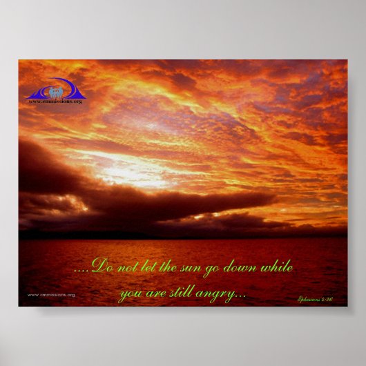 Laat de zon niet naar beneden gaan poster (Voorkant)