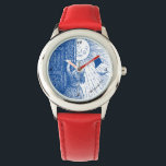 Laat de zon schijnen in rood horloge<br><div class="desc">Dit grillige horloge toont een jong meisje dat haar deur naar de zon opent. Het kan worden gepersonaliseerd met een regel tekst. Geweldig cadeau voor elk meisje.</div>