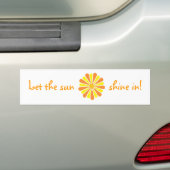 Laat de zon schijnen. Oranje gele barststickers Bumpersticker (Op auto)