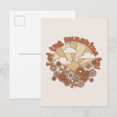 Laat de zonneschijn in Groovy Daisy Hippie Flowers Briefkaart (Voorkant / Achterkant)
