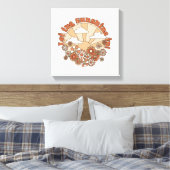 Laat de zonneschijn in Groovy Daisy Hippie Flowers Canvas Afdruk (Insitu (Slaapkamer))
