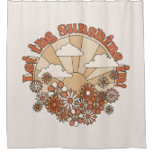 Laat de zonneschijn in Groovy Daisy Hippie Flowers Douchegordijn (Voorkant)
