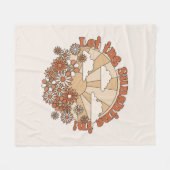 Laat de zonneschijn in Groovy Daisy Hippie Flowers Fleece Deken (Voorkant (Horizontaal))