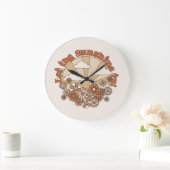 Laat de zonneschijn in Groovy Daisy Hippie Flowers Grote Klok (Huis)