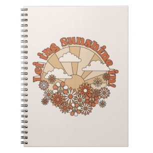 Laat de zonneschijn in Groovy Daisy Hippie Flowers Notitieboek