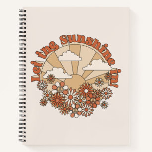 Laat de zonneschijn in Groovy Daisy Hippie Flowers Notitieboek