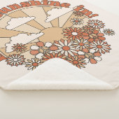 Laat de zonneschijn in Groovy Daisy Hippie Flowers Sherpa Deken (3/4)