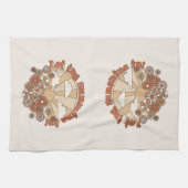 Laat de zonneschijn in Groovy Daisy Hippie Flowers Theedoek (Horizontaal)