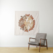 Laat de zonneschijn in Groovy Daisy Hippie Flowers Wandkleed (In Situ (horizontaal))