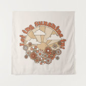 Laat de zonneschijn in Groovy Daisy Hippie Flowers Wandkleed (Voorkant)