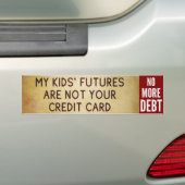 Laat Debt niet op mijn Kinderen staan - Geen schul Bumpersticker (Op auto)