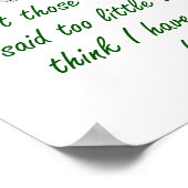 Laat degenen die denken dat ik te weinig heb gezeg poster (Hoek)