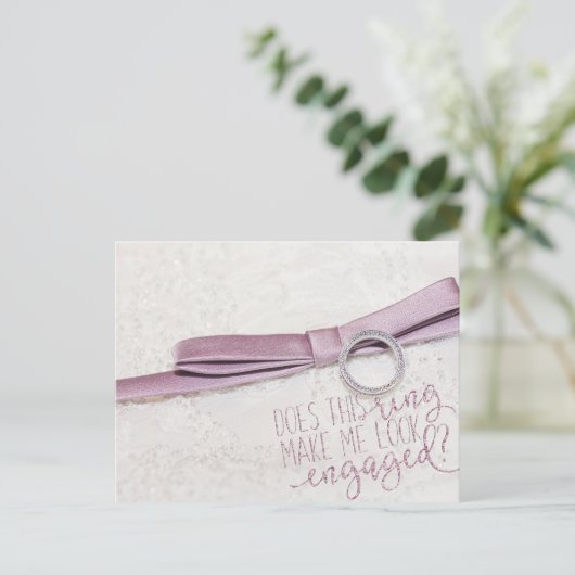 Laat deze ring me er als verloofd uitzien? briefkaart (Staand voorkant)