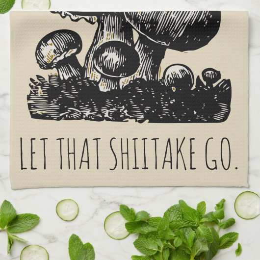 Laat die shiitake een grappige aangepaste paddenst theedoek (Gevouwen)