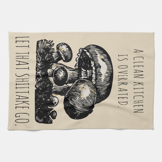 Laat die shiitake een grappige aangepaste paddenst theedoek (Horizontaal)