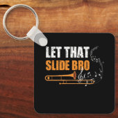 Laat die slide bro grappige trombone speler band v sleutelhanger (Voorkant)