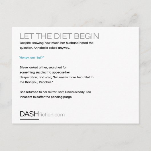 Laat Diet Briefkaart beginnen (Voorkant)