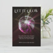 Laat Disco Ball New Years Eve Party gloeien Kaart (Staand voorkant)